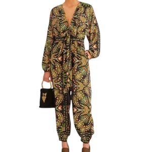 FARM Rio Martina Scarf V Neckline Jumpsuit Size S